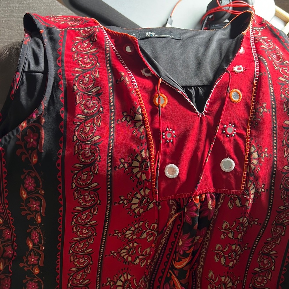 Red/black pretty sleeveless dress
